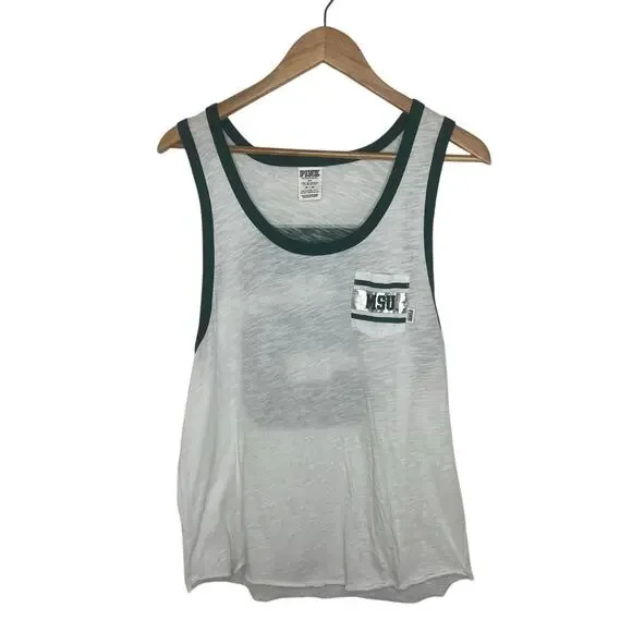 Victoria's Secret PINK Women's Michigan State Spartans MSU Tank Top Size Medium - Picture 3 of 10